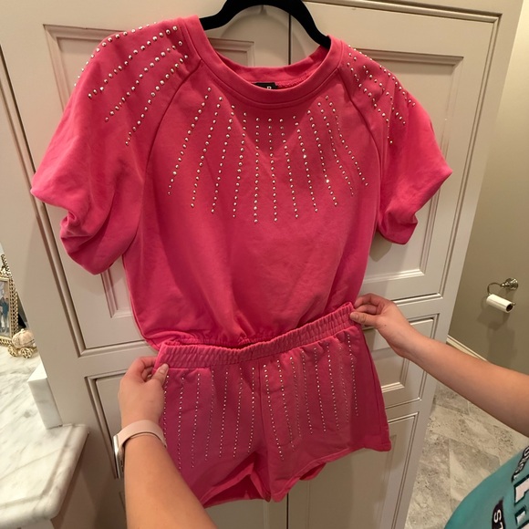 Pink Rhinestone Embellished Set - Picture 1 of 3